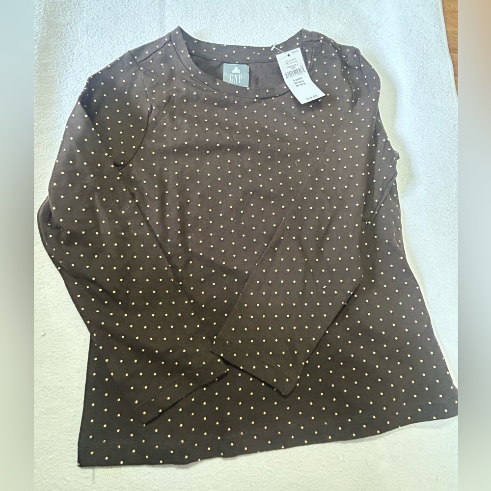 GAP Brown Shirt with Gold Dots